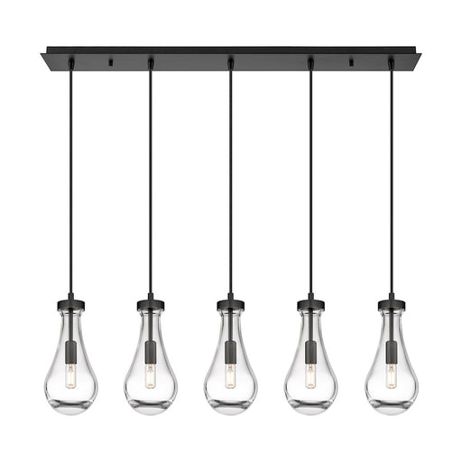 Innovations Owego 5Lt 5" Cord Linear Pendant, BK/CL - 125-451-1P-BK-G451-5CL