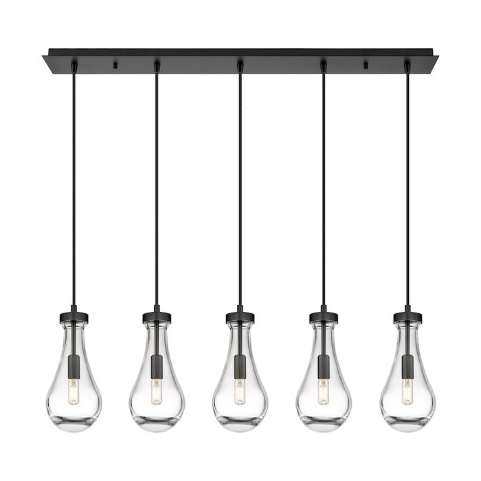 Innovations Owego 5Lt 5" Cord Linear Pendant, BK/CL - 125-451-1P-BK-G451-5CL