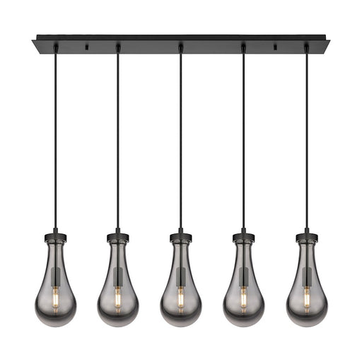 Innovations Owego 5Lt 5" Cord Linear Pendant, BK/SM - 125-451-1P-BK-G451-5SM