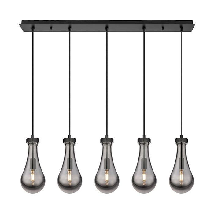 Innovations Owego 5Lt 5" Cord Linear Pendant, BK/SM - 125-451-1P-BK-G451-5SM