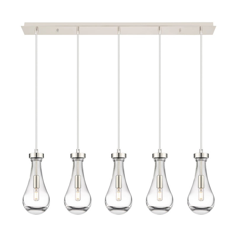 Innovations Owego 5Lt 5" Cord Linear Pendant, PN/Clear - 125-451-1P-PN-G451-5CL