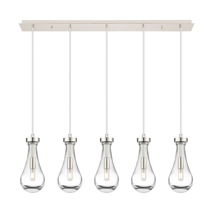 Innovations Owego 5Lt 5" Cord Linear Pendant, PN/Clear - 125-451-1P-PN-G451-5CL