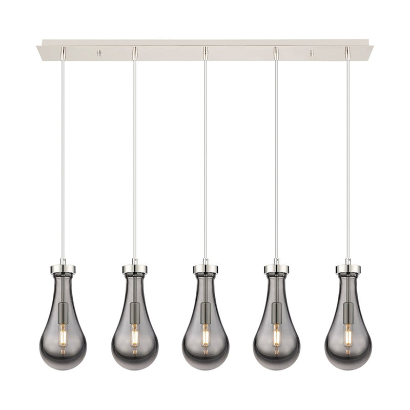 Innovations Owego 5Lt 5" Cord Linear Pendant, PN/Smoke - 125-451-1P-PN-G451-5SM