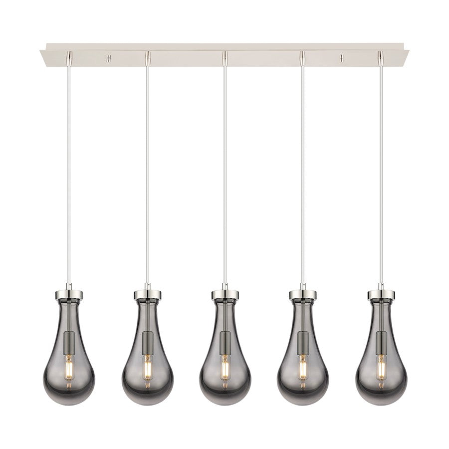 Innovations Owego 5Lt 5" Cord Linear Pendant, PN/Smoke - 125-451-1P-PN-G451-5SM