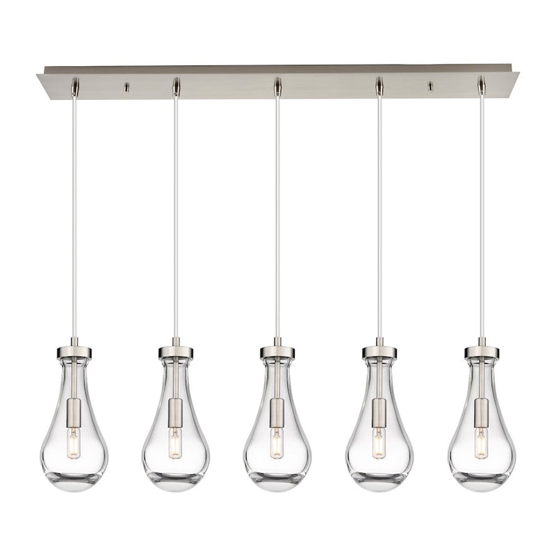 Innovations Owego 5Lt 5" Cord Linear Pendant, SN/Clear - 125-451-1P-SN-G451-5CL