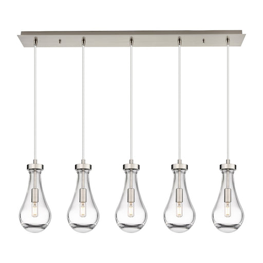 Innovations Owego 5Lt 5" Cord Linear Pendant, SN/Clear - 125-451-1P-SN-G451-5CL