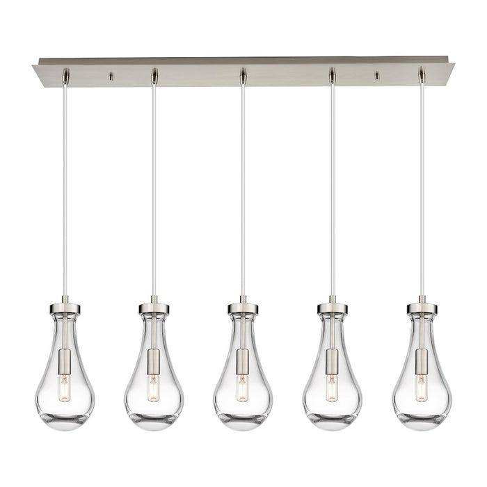 Innovations Owego 5Lt 5" Cord Linear Pendant, SN/Clear - 125-451-1P-SN-G451-5CL