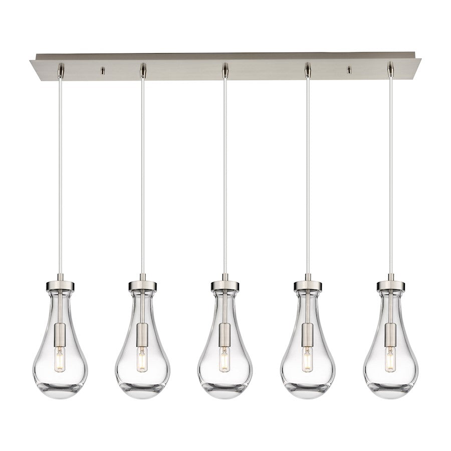 Innovations Owego 5Lt 5" Cord Linear Pendant, SN/Clear - 125-451-1P-SN-G451-5CL