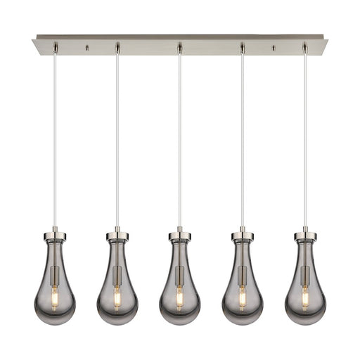 Innovations Owego 5Lt 5" Cord Linear Pendant, SN/Smoke - 125-451-1P-SN-G451-5SM