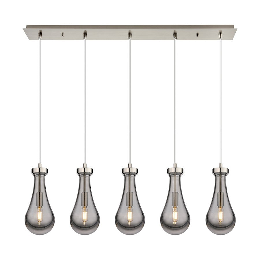 Innovations Owego 5Lt 5" Cord Linear Pendant, SN/Smoke - 125-451-1P-SN-G451-5SM