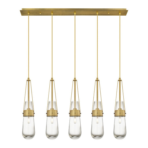 Innovations Milan 5Lt 4" Cord Linear Pendant, BS/CL - 125-452-1P-BB-G452-4CL
