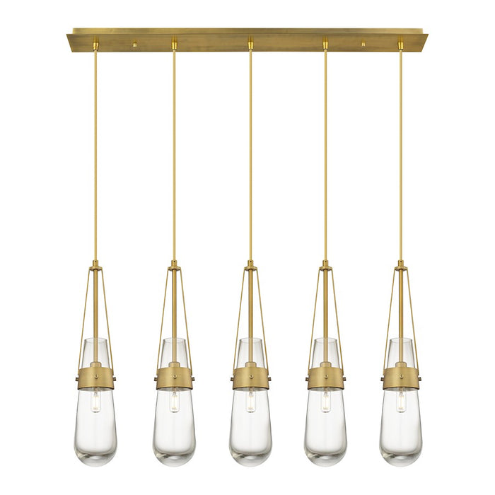Innovations Milan 5Lt 4" Cord Linear Pendant, BS/CL - 125-452-1P-BB-G452-4CL