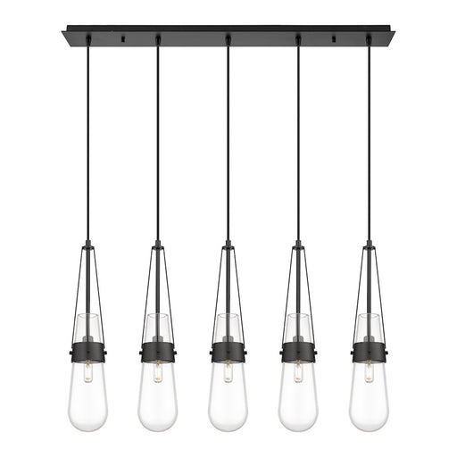 Innovations Milan 5Lt 4" Cord Linear Pendant, BK/CL - 125-452-1P-BK-G452-4CL