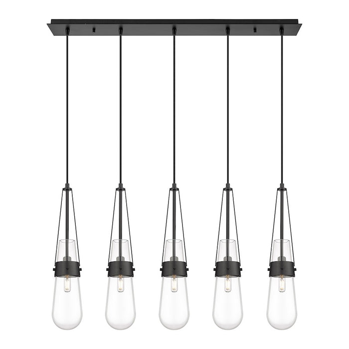 Innovations Milan 5Lt 4" Cord Linear Pendant, BK/CL - 125-452-1P-BK-G452-4CL