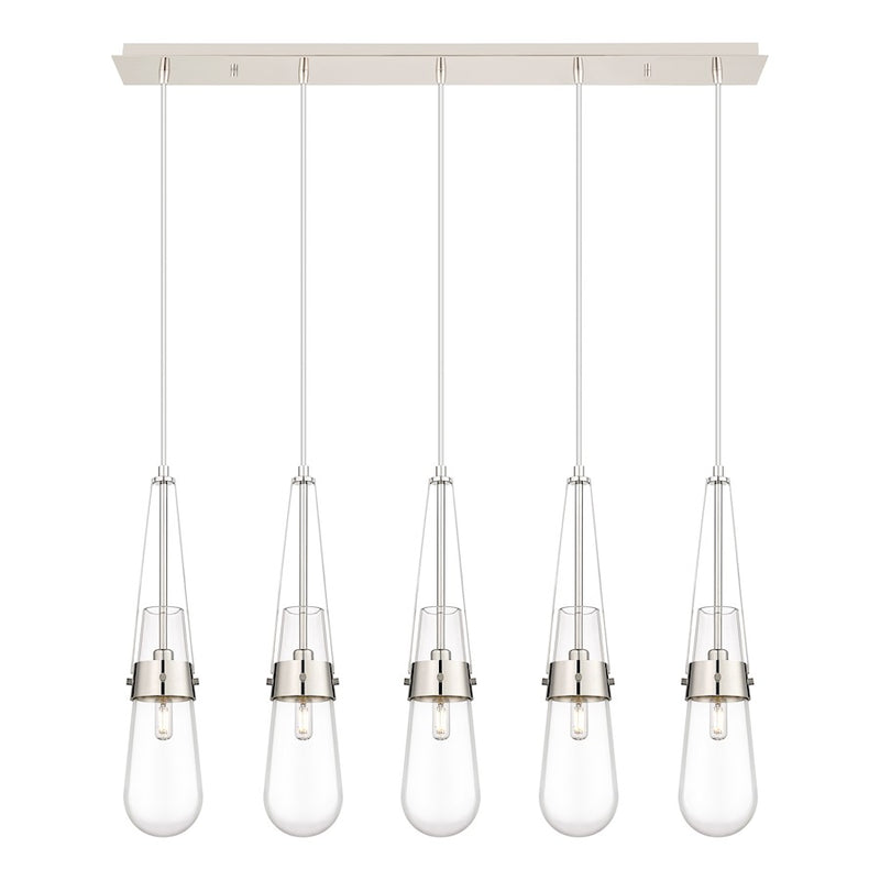 Innovations Milan 5Lt 4" Cord Linear Pendant, PN/Clear - 125-452-1P-PN-G452-4CL