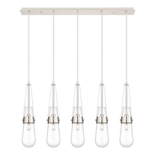 Innovations Milan 5Lt 4" Cord Linear Pendant, PN/Clear - 125-452-1P-PN-G452-4CL