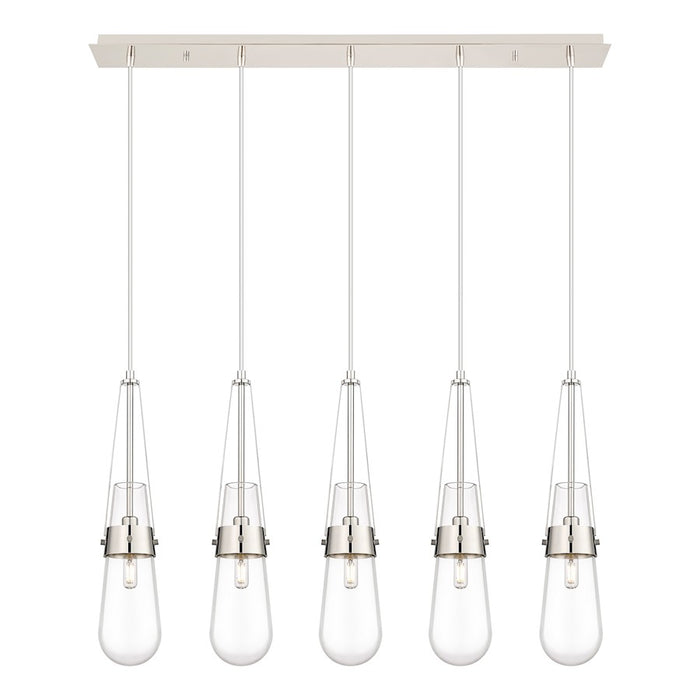 Innovations Milan 5Lt 4" Cord Linear Pendant, PN/Clear - 125-452-1P-PN-G452-4CL