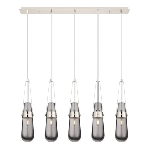 Innovations Milan 5Lt 4" Cord Linear Pendant, PN/Smoke - 125-452-1P-PN-G452-4SM