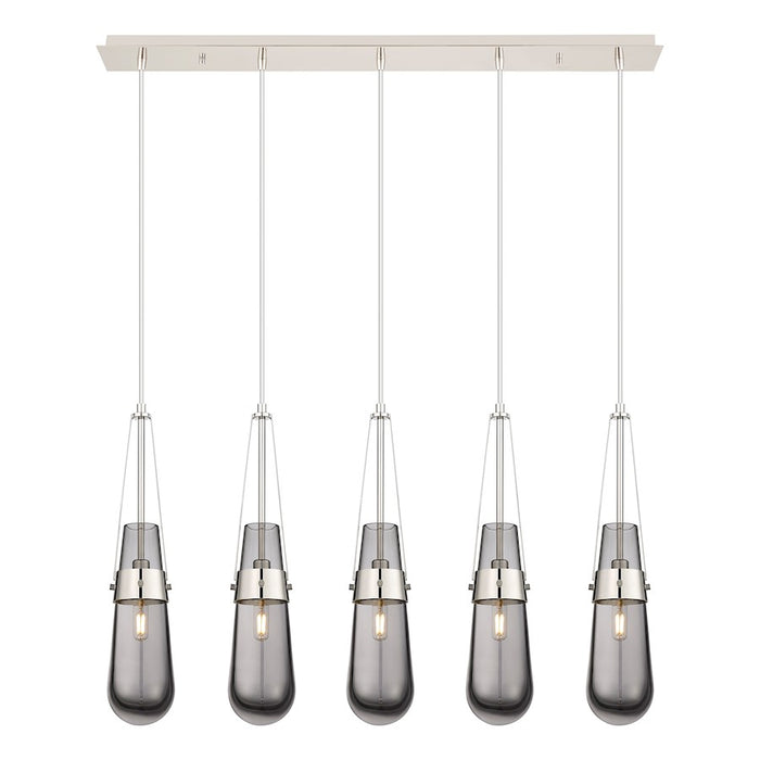 Innovations Milan 5Lt 4" Cord Linear Pendant, PN/Smoke - 125-452-1P-PN-G452-4SM
