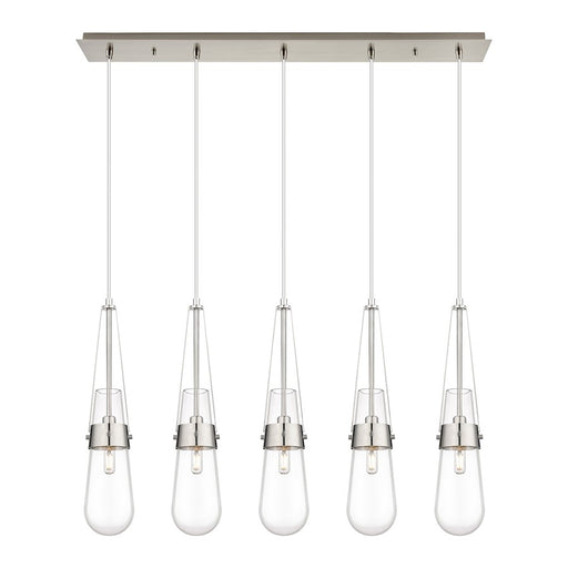 Innovations Milan 5Lt 4" Cord Linear Pendant, SN/Clear - 125-452-1P-SN-G452-4CL