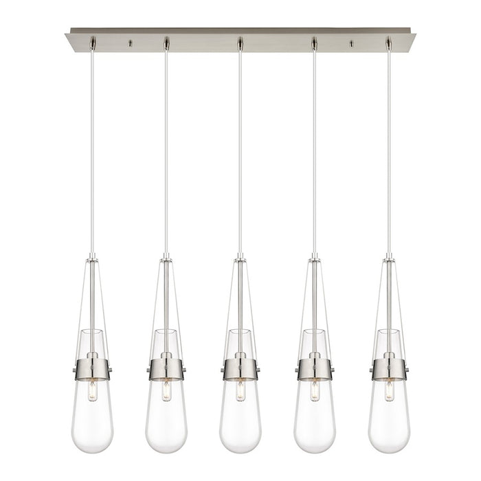 Innovations Milan 5Lt 4" Cord Linear Pendant, SN/Clear - 125-452-1P-SN-G452-4CL