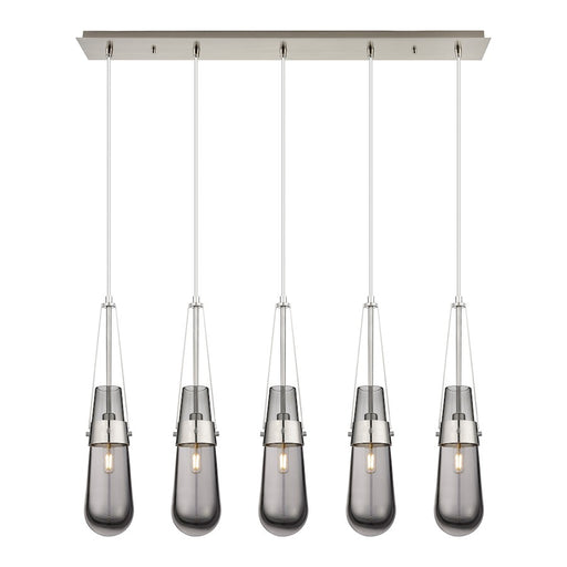 Innovations Milan 5Lt 4" Cord Linear Pendant, SN/Smoke - 125-452-1P-SN-G452-4SM