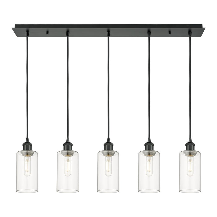 Innovations Crown Point 5Lt 37" Cord Linear Pendant, BK/CL - 125B-5P-BK-G434-7CL