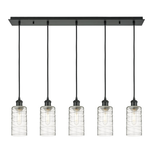 Innovations Crown Point 5Lt 37" Cord Linear Pendant, BK/DS - 125B-5P-BK-G434-7DE