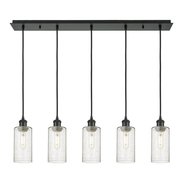 Innovations Crown Point 5Lt 37" Cord Linear Pend, BK/SD - 125B-5P-BK-G434-7SDY