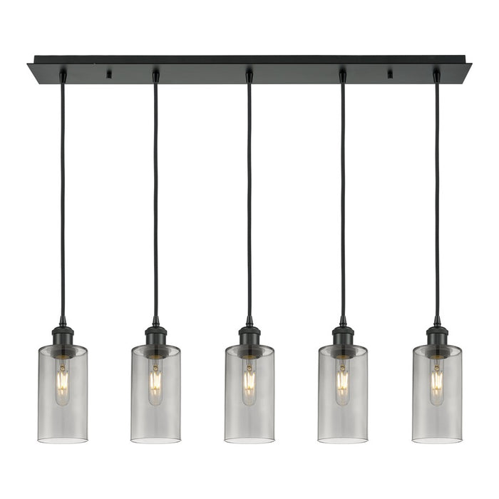 Innovations Crown Point 5Lt 37" Cord Linear Pendant, BK/SM - 125B-5P-BK-G434-7SM