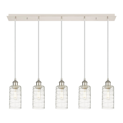 Innovations Crown Point 5Lt 37" Cord Linear Pendant, PN/DS - 125B-5P-PN-G434-7DE