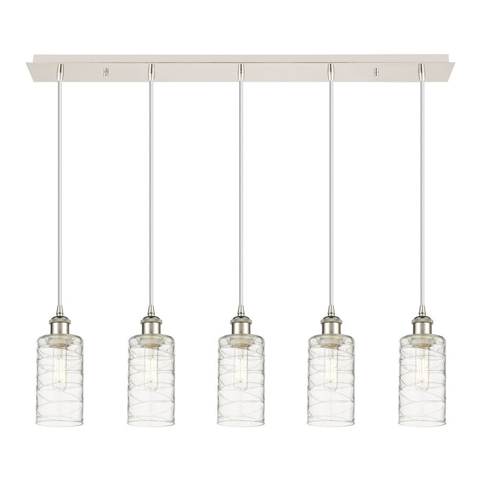 Innovations Crown Point 5Lt 37" Cord Linear Pendant, PN/DS - 125B-5P-PN-G434-7DE