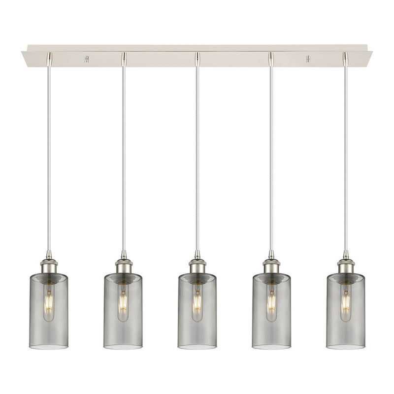 Innovations Crown Point 5Lt 37" Cord Linear Pendant, PN/SM - 125B-5P-PN-G434-7SM