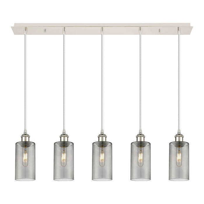 Innovations Crown Point 5Lt 37" Cord Linear Pendant, PN/SM - 125B-5P-PN-G434-7SM