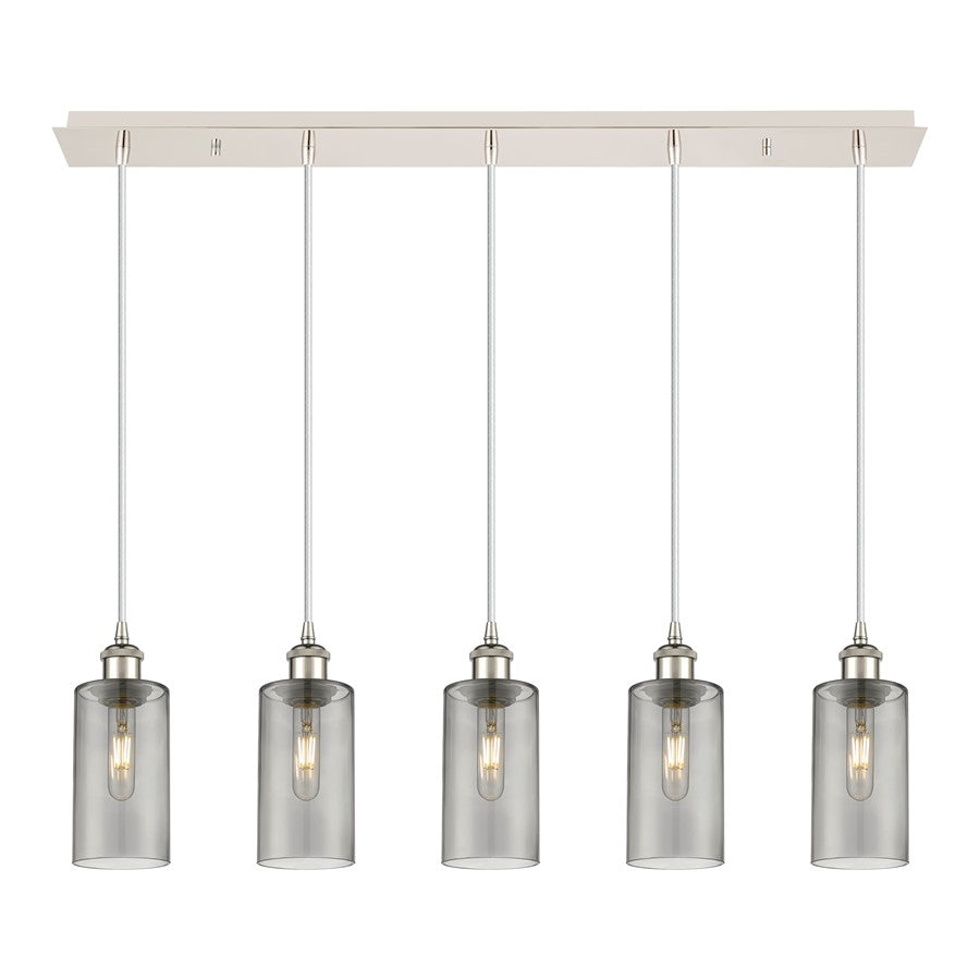 Innovations Crown Point 5Lt 37" Cord Linear Pendant, PN/SM - 125B-5P-PN-G434-7SM