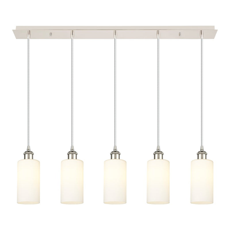 Innovations Crown Point 5Lt 37" Cord Linear Pendant, PN/WH - 125B-5P-PN-G434-7WH