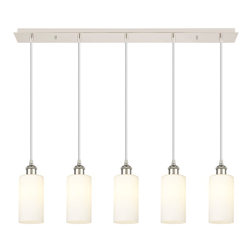 Innovations Crown Point 5Lt 37" Cord Linear Pendant, PN/WH - 125B-5P-PN-G434-7WH