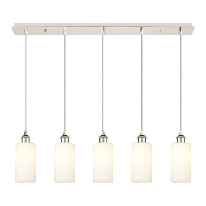 Innovations Crown Point 5Lt 37" Cord Linear Pendant, PN/WH - 125B-5P-PN-G434-7WH