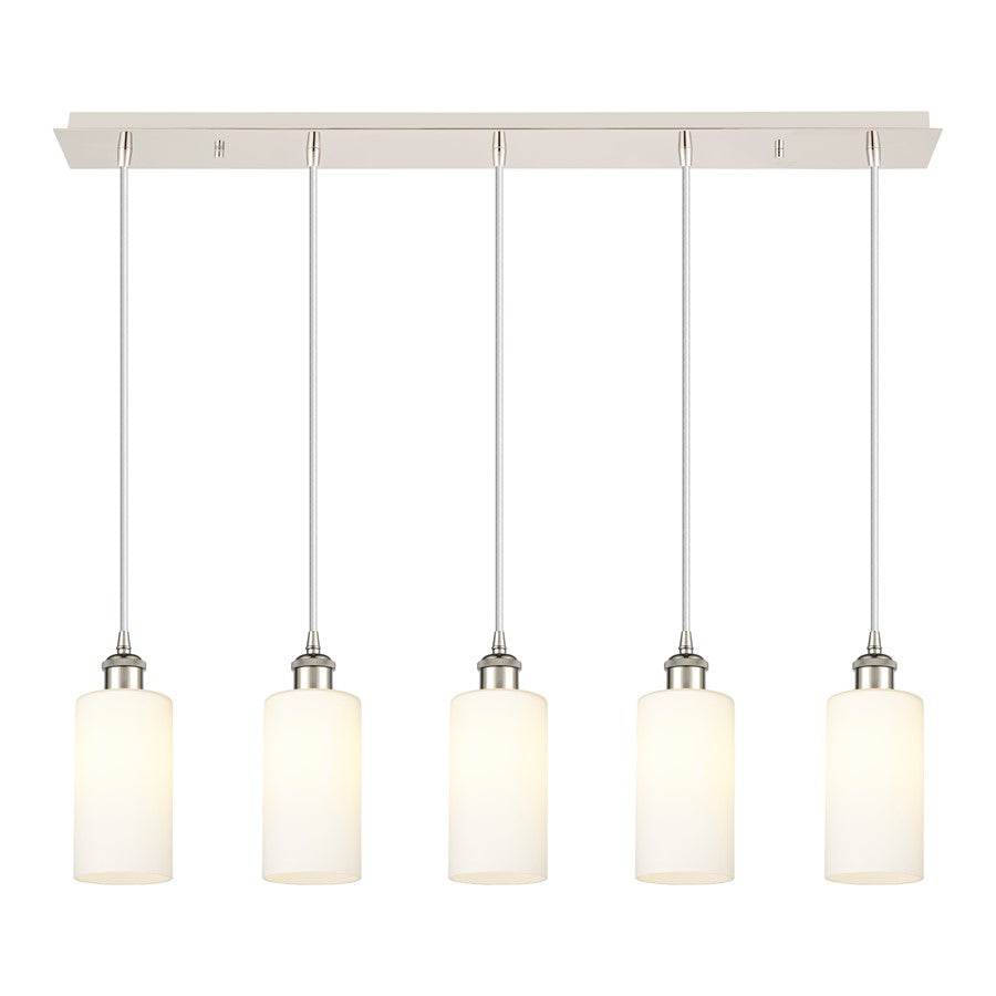 Innovations Crown Point 5Lt 37" Cord Linear Pendant, PN/WH - 125B-5P-PN-G434-7WH