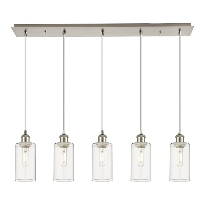 Innovations Crown Point 5Lt 37" Cord Linear Pendant, SN/CL - 125B-5P-SN-G434-7CL