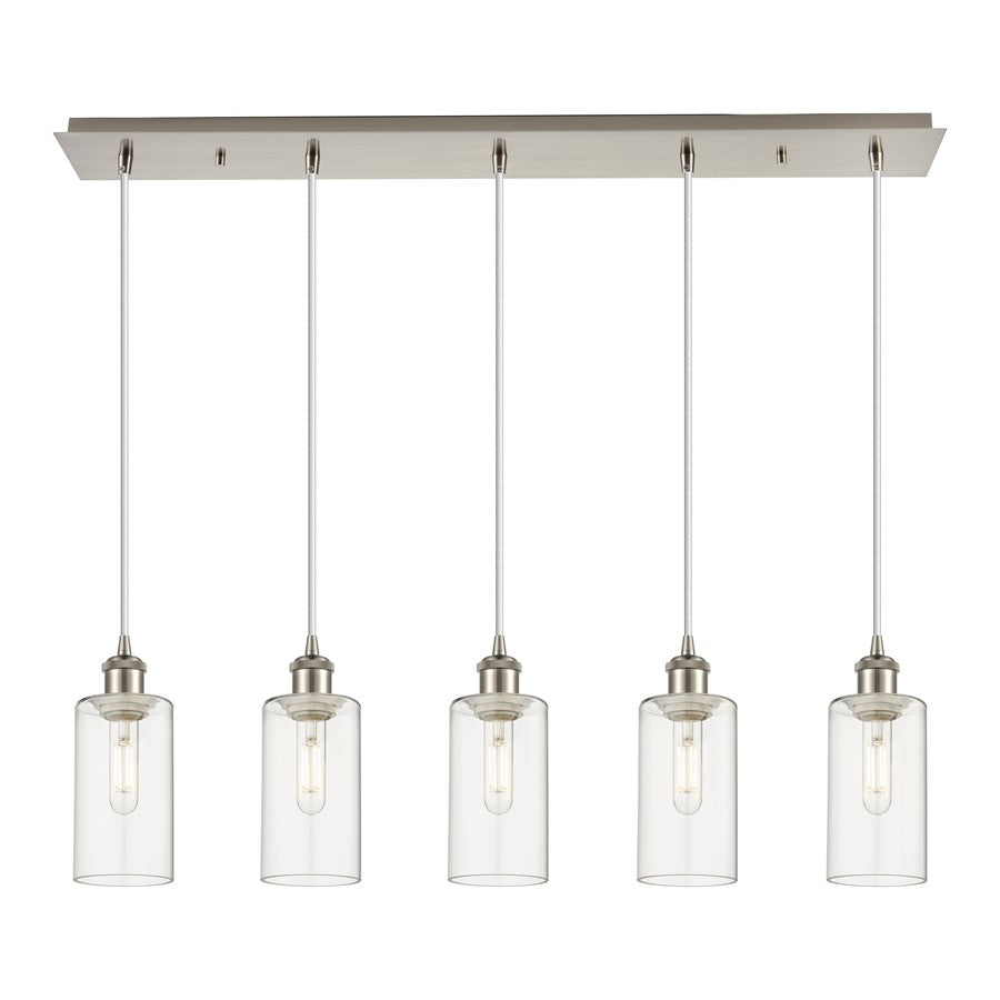Innovations Crown Point 5Lt 37" Cord Linear Pendant, SN/CL - 125B-5P-SN-G434-7CL