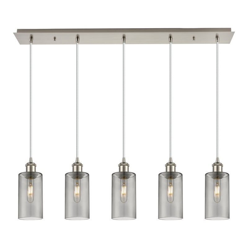 Innovations Crown Point 5Lt 37" Cord Linear Pendant, SN/SM - 125B-5P-SN-G434-7SM