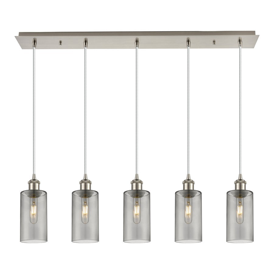 Innovations Crown Point 5Lt 37" Cord Linear Pendant, SN/SM - 125B-5P-SN-G434-7SM