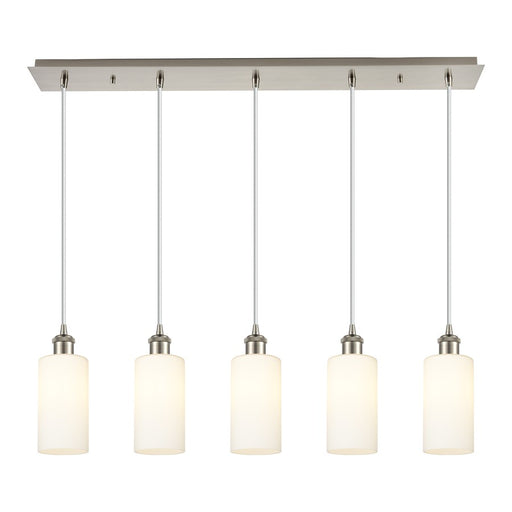 Innovations Crown Point 5Lt 37" Cord Linear Pendant, SN/WH - 125B-5P-SN-G434-7WH