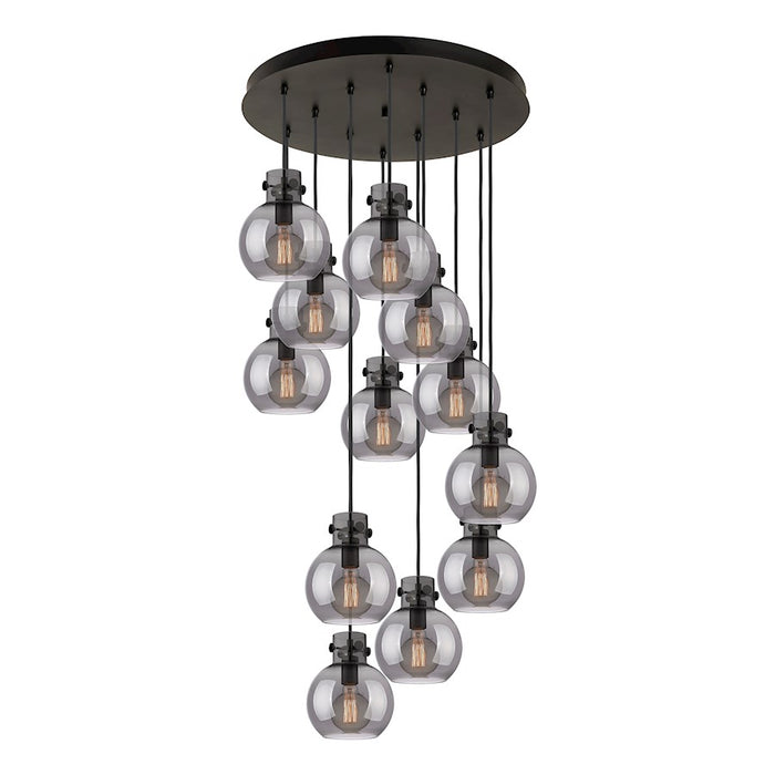 Innovations Newton-S 12Lt 8" CM Pendant, 24" Cpy, B/SM - 126-410-1PS-BK-G410-8SM