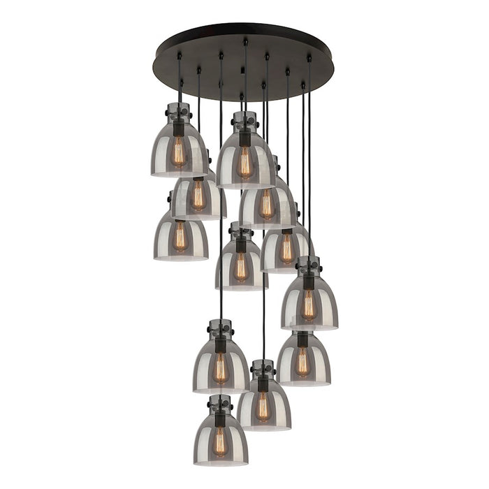 Innovations Newton-B 12Lt 8" CM Pendant, 24" Cpy, B/SM - 126-410-1PS-BK-G412-8SM