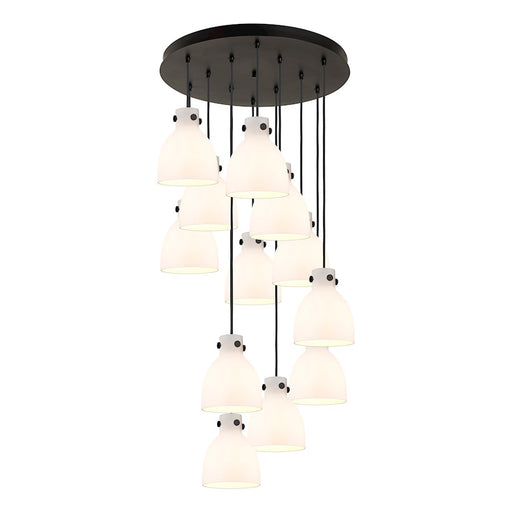 Innovations Newton-B 12Lt 8" CM Pendant, 24" Cpy, B/W - 126-410-1PS-BK-G412-8WH
