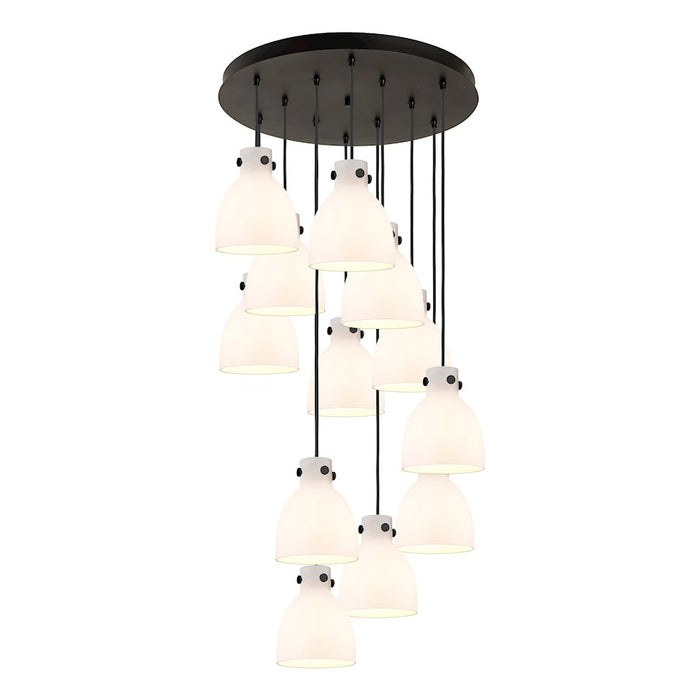 Innovations Newton-B 12Lt 8" CM Pendant, 24" Cpy, B/W - 126-410-1PS-BK-G412-8WH