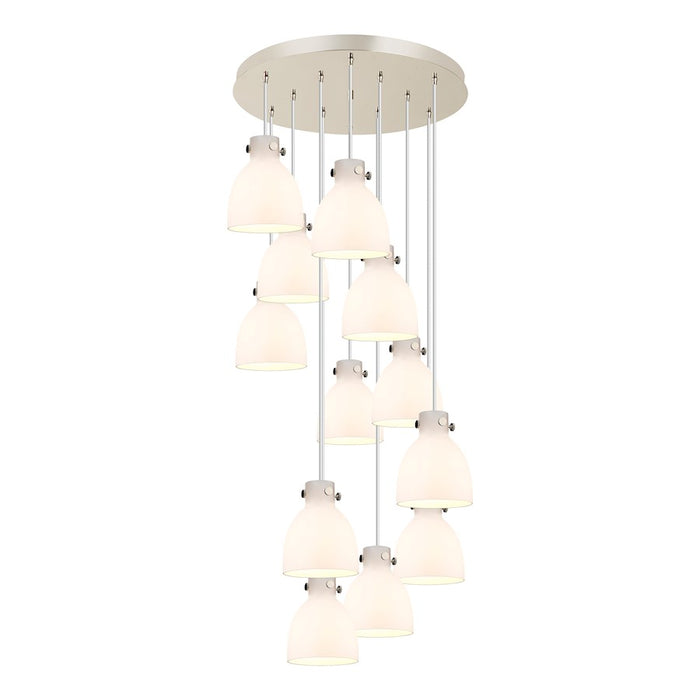 Innovations Newton-B 12Lt 8" CM Pendant, 24" Cpy, PN/W - 126-410-1PS-PN-G412-8WH