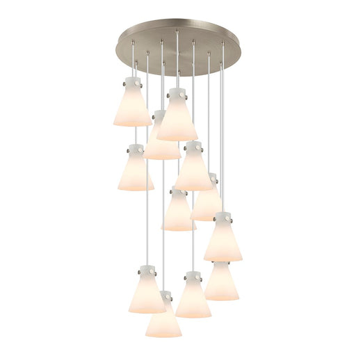 Innovations Newton-C 12Lt 8" CM Pendant, 24" Cpy, SN/W - 126-410-1PS-SN-G411-8WH